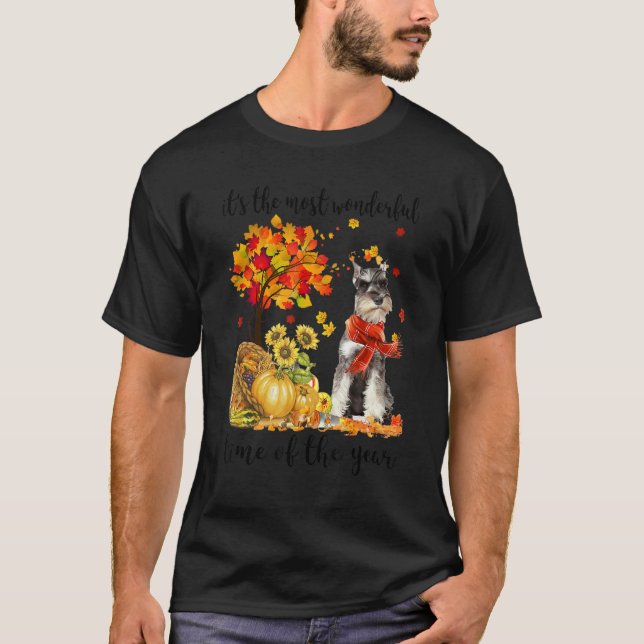 It's The Most Wonderful Autumn Time Schnauzer Pump T-Shirt (Front)