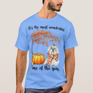 Its The Most Wonderful Autumn Time Shih tzu Scarf T-Shirt