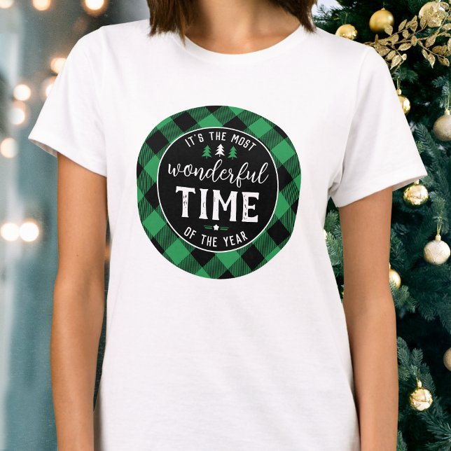 'It's the Most Wonderful Time' Christmas Green T-Shirt (Creator Uploaded)