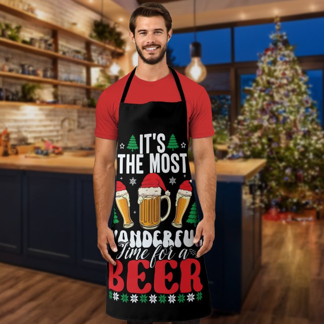 It's The Most Wonderful Time For A Beer Christmas Apron (Creator Uploaded)