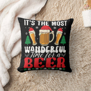 It's The Most Wonderful Time For A Beer Christmas Cushion