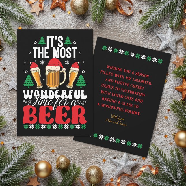 It's The Most Wonderful Time For A Beer Christmas Holiday Card (Creator Uploaded)