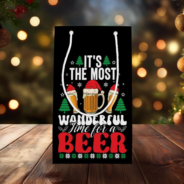 It's The Most Wonderful Time For A Beer Christmas Small Gift Bag (Creator Uploaded)