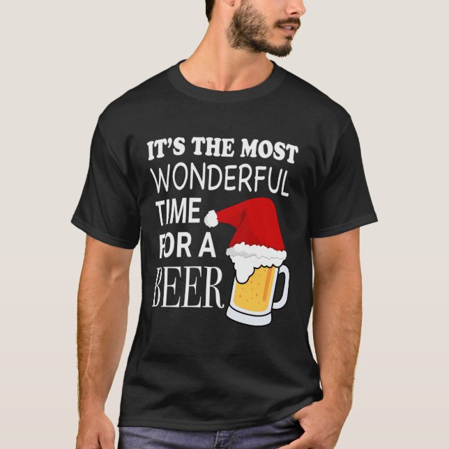It'S The Most Wonderful Time For A Beer Christmas T-Shirt (Front)