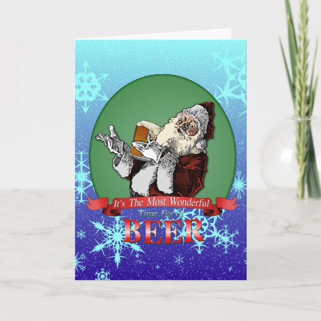 Its The Most Wonderful Time For A Beer Holiday Card (Front)