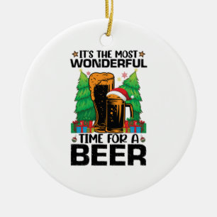 Its The Most Wonderful Time For A Beer Santa Ceramic Tree Decoration