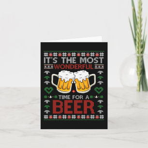 It's The Most Wonderful Time For A Beer Santa Hat Card