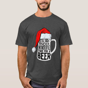 It's The Most Wonderful Time For A Beer Santa Hat  T-Shirt