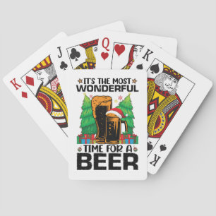 Its The Most Wonderful Time For A Beer Santa  Playing Cards