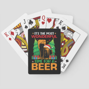 Its The Most Wonderful Time For A Beer Santa  Playing Cards