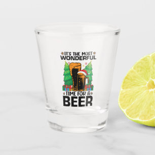 Its The Most Wonderful Time For A Beer Santa  Shot Glass