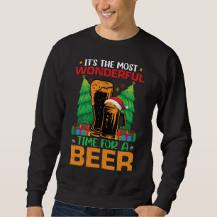 Its The Most Wonderful Time For A Beer Santa Sweatshirt