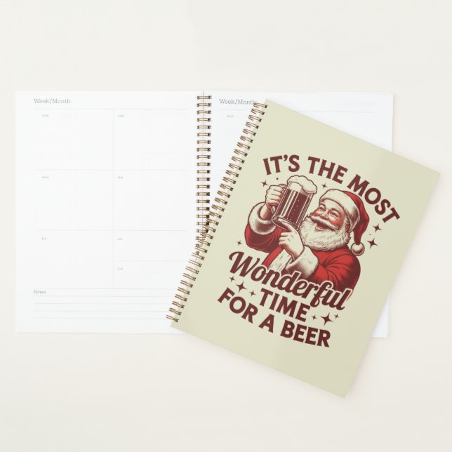 It's The Most Wonderful Time For A Beer Santa Xmas Planner (Display)