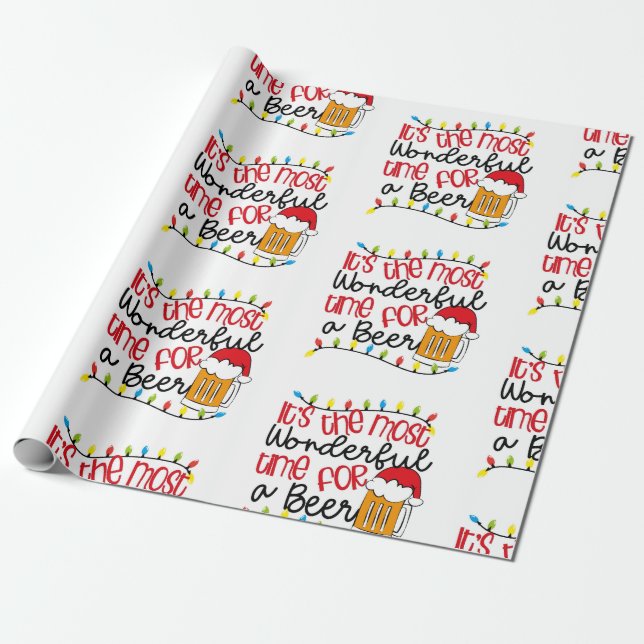 Its the Most Wonderful Time for a BEER Wrapping Paper (Unrolled)