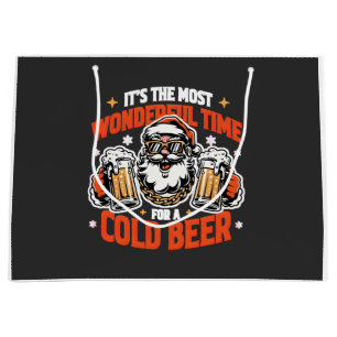 it's The Most Wonderful Time For a Cold beer Large Gift Bag