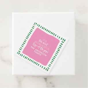 It's the most wonderful time Modern Pink & Green Favour Tags