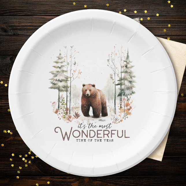 It's the Most Wonderful Time of the Year, Bear Paper Plate (Creator Uploaded)