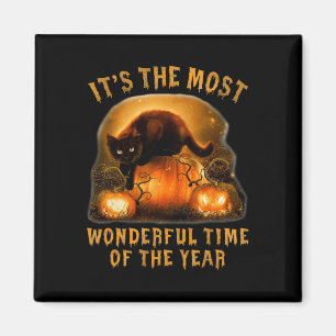 It's The Most Wonderful Time Of The Year Black Cat Magnet