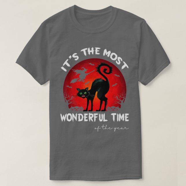 Its The Most Wonderful Time Of the Year Black Cat  T-Shirt (Design Front)