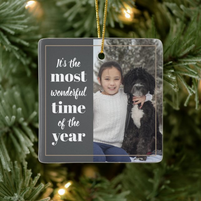 It's the most wonderful time of the year ceramic ornament (Tree)