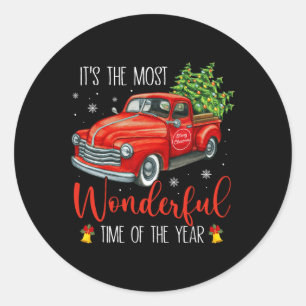Its The Most Wonderful Time Of The Year Christmas Classic Round Sticker