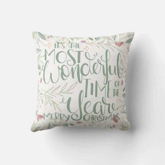 It's The Most Wonderful Time of the Year Christmas Cushion (Back)