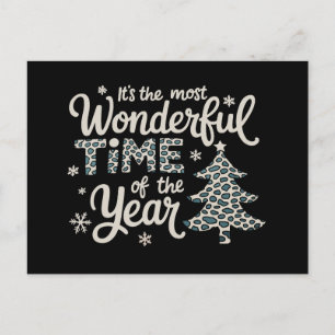 IT'S THE MOST WONDERFUL TIME OF THE YEAR Christmas Holiday Postcard