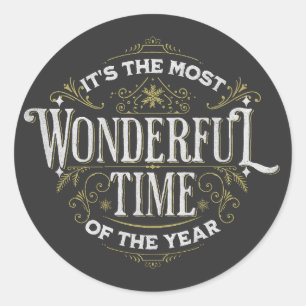 It's the most wonderful time of the year classic round sticker