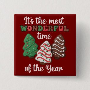 It's The Most Wonderful Time Of The Year Cookie 15 Cm Square Badge