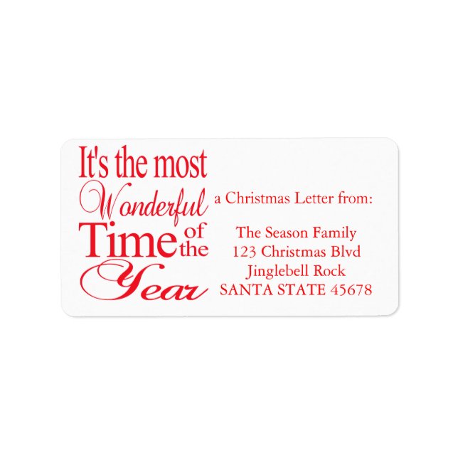 It's the most wonderful time of the year label (Front)