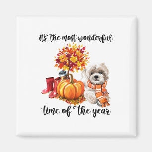 It's The Most Wonderful Time Of The Year Maltese D Magnet