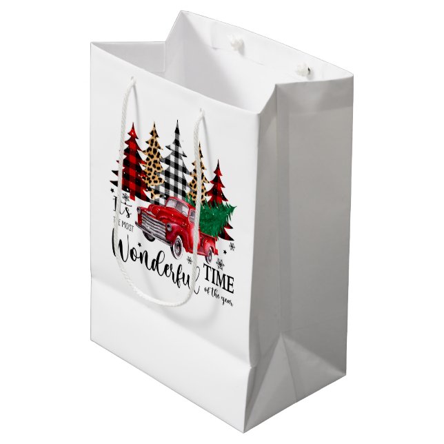 It's the most wonderful time of the year medium gift bag (Front Angled)