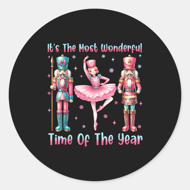 It's The Most Wonderful Time Of The Year Nutcracke Classic Round Sticker (Front)