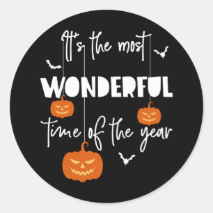 It's the Most Wonderful Time of the Year Pumpkin Classic Round Sticker