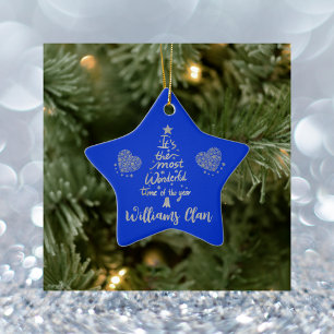 It's the most wonderful time of the year Silver Ceramic Tree Decoration