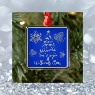 It's the most wonderful time of the year Silver Metal Tree Decoration