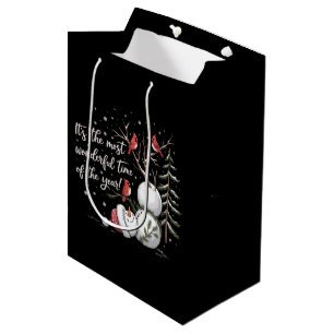 It's The Most Wonderful Time Of The Year Snowman Medium Gift Bag