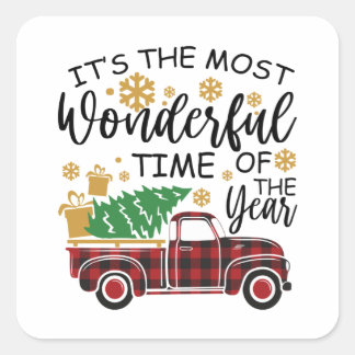 It's The Most Wonderful Time Of The Year Square Sticker
