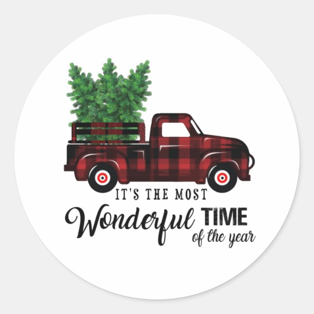 It's The Most Wonderful Time of The Year Truck Classic Round Sticker (Front)
