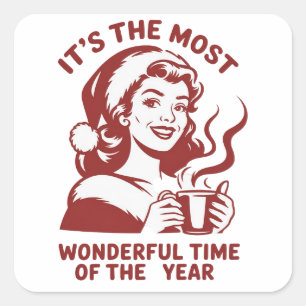 It's The Most Wonderful Time Snarky Christmas Square Sticker