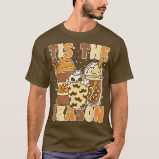 It's The Season Groovy Pumkin Coffee Vintage Hallo T-Shirt