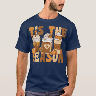 It's The Season Groovy Pumkin Coffee Vintage Hallo T-Shirt