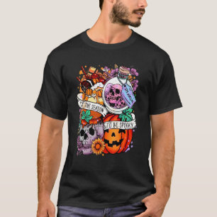 It's The Season To Be Spooky Skeleton Pumpkin Head T-Shirt