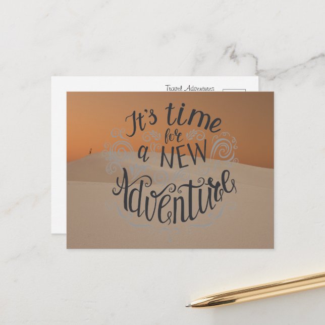 It's Time for a New Adventure Postcard (Front/Back In Situ)