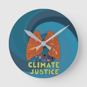 It's Time For Climate Justice Round Clock