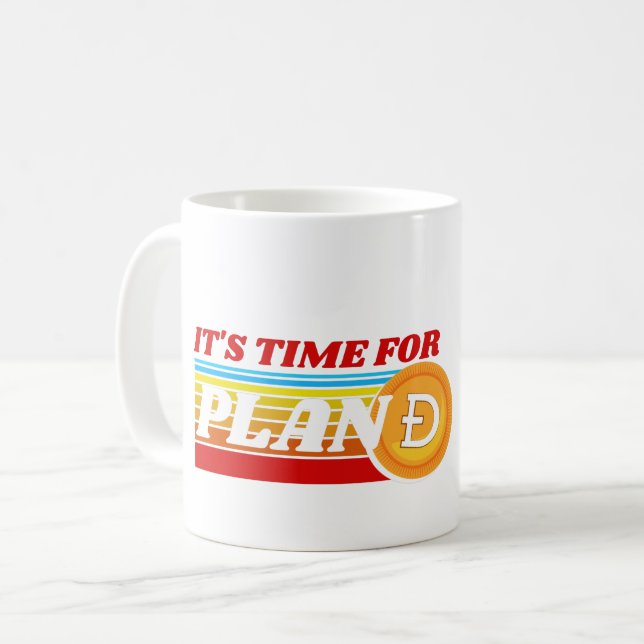 IT'S TIME FOR PLAN D - DOGECOIN CRYPTO COFFEE MUG (Front Left)