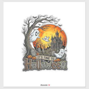 Its Time Halloween Haunted House Graveyard Spooky 