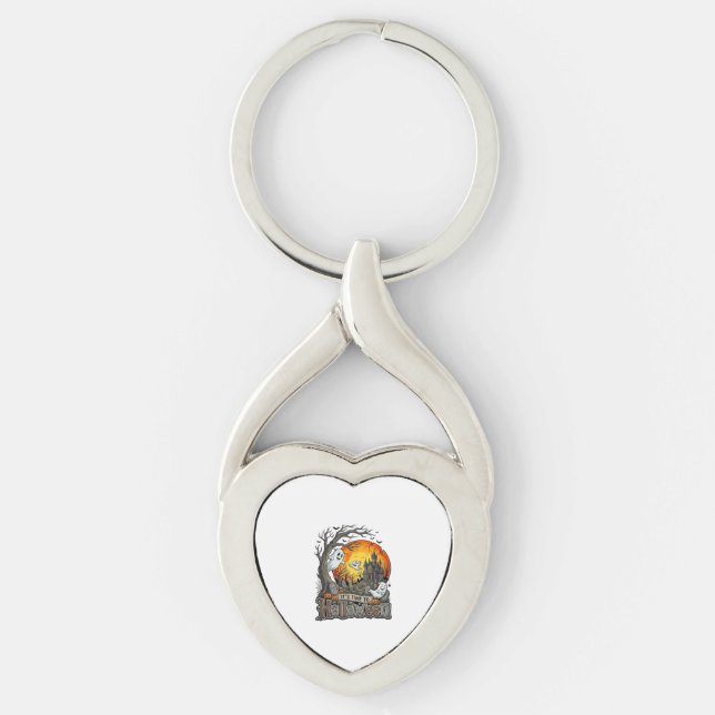 Its Time Halloween Haunted House Graveyard Spooky  Key Ring (Front)