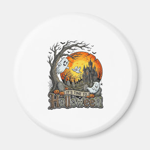 Its Time Halloween Haunted House Graveyard Spooky  Magnet