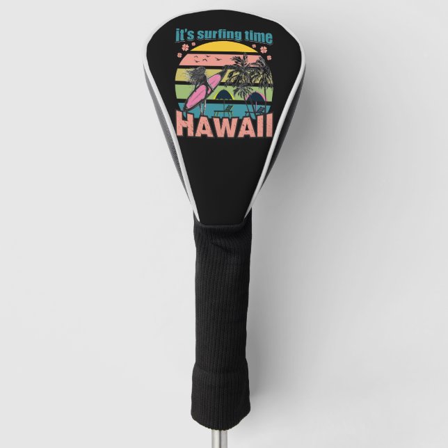 It's Time Surfing - Hawaii Golf Head Cover (Front)